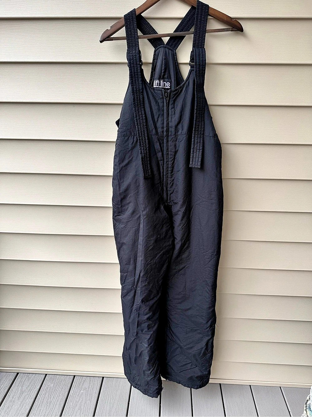 Vintage Lift Line Women’s Ski Bib Snow Pants Size 16 Black 90s
